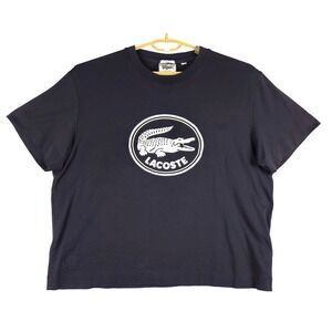 Lacoste Classic Logo T-Shirt Unisex Black‎ Cotton Tee Top XXL